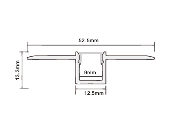 10ft. Aluminum LED U Channel QC-5213 W:2-1/16" x D:1/2" ID:3/8"