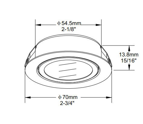 LED 2-3/4" (70mm) Puck Light / Undercabinet Light 12V 3W LED-MN-2219SM-3W