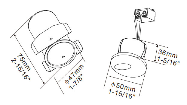 LED Round Wall Light 12V 1.4W LED-UF-50R