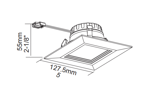 LED 4" Square Retrofit Downlight Dimmable 120V 10W - LED-4F