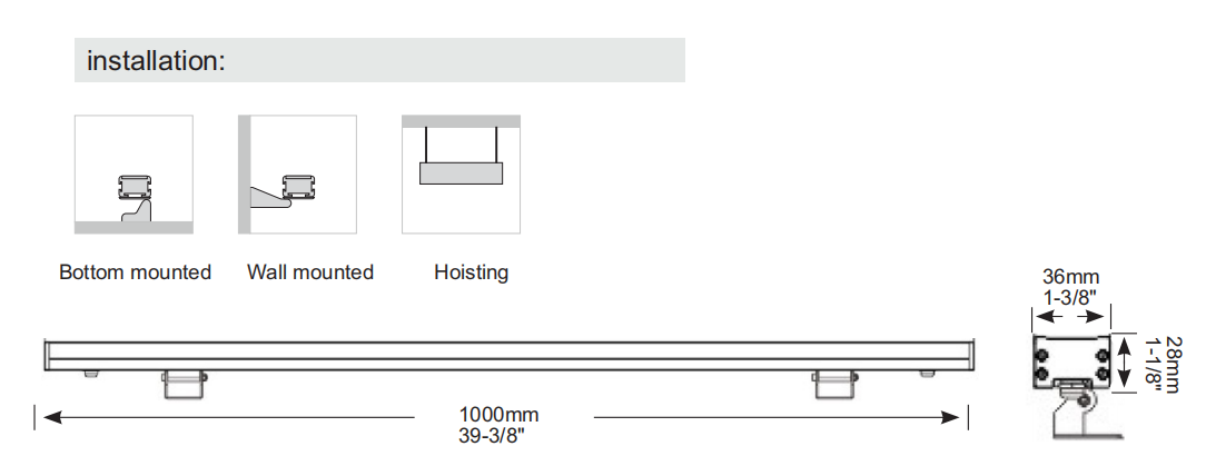 High Performance Linear Wall Washer 24V 24W/ 36W - LED-WW-2424W / LED-WW-2436W