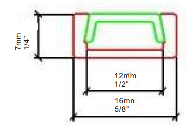 10ft. Aluminum LED U Channel QC-1607 W:5/8" x H:1/4" ID:1/2"